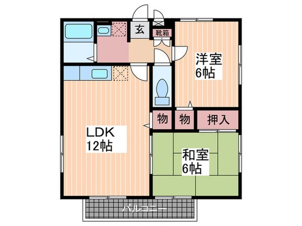 メゾンあきＦ棟の物件間取画像